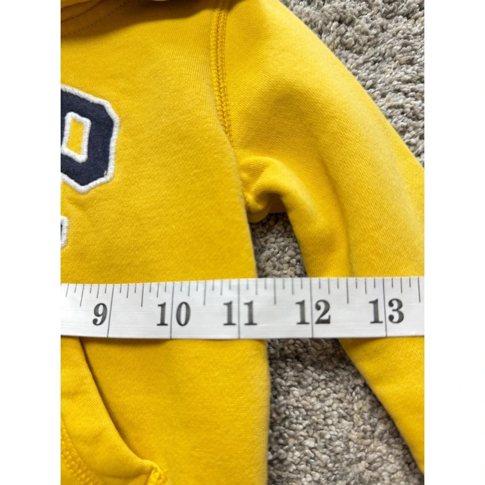 Gap Kids Toddler Arch Logo Pullover Hoodie Yellow Blue 2T Fleece Sweatshirt